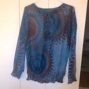 Lovely Desigual top, sheer fabric, size L